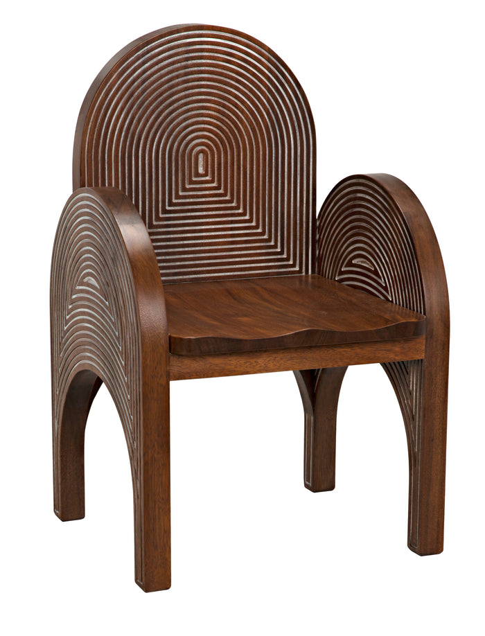 Noir Mars Chair, Dark Walnut with Details