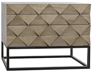 Noir Draco Sideboard with Metal Stand, Washed Walnut