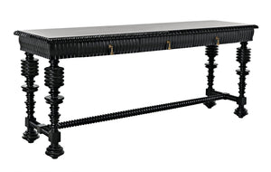 Noir Portuguese Console, Hand Rubbed Black