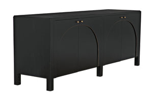 Noir Weston Sideboard, Hand Rubbed Black with Light Brown Trim
