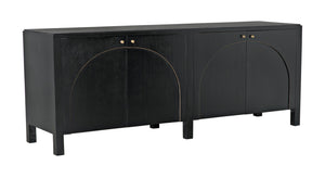Noir Weston Sideboard, Hand Rubbed Black with Light Brown Trim