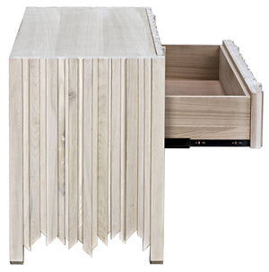 Noir Desdemona 3 Drawer Chest, Bleached Elm