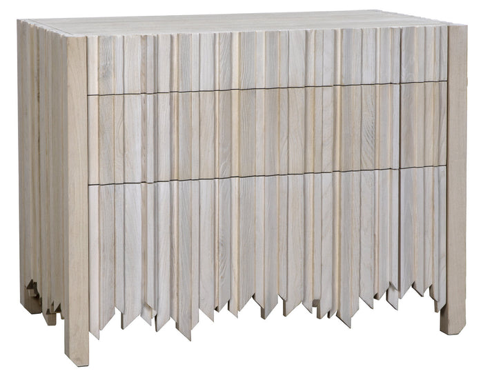 Noir Desdemona 3 Drawer Chest, Bleached Elm