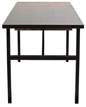 Noir Algeron Desk with Black Metal