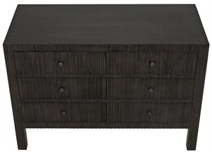 Noir Conrad 6 Drawer Dresser, Pale