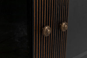 Noir Noho Hutch, Hand Rubbed Black with Light Brown Trim
