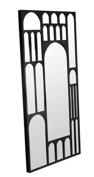 Noir Doorway Mirror, Black Steel
