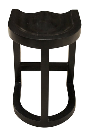 Noir QS Saddle Counter Stool, Hand Rubbed Black