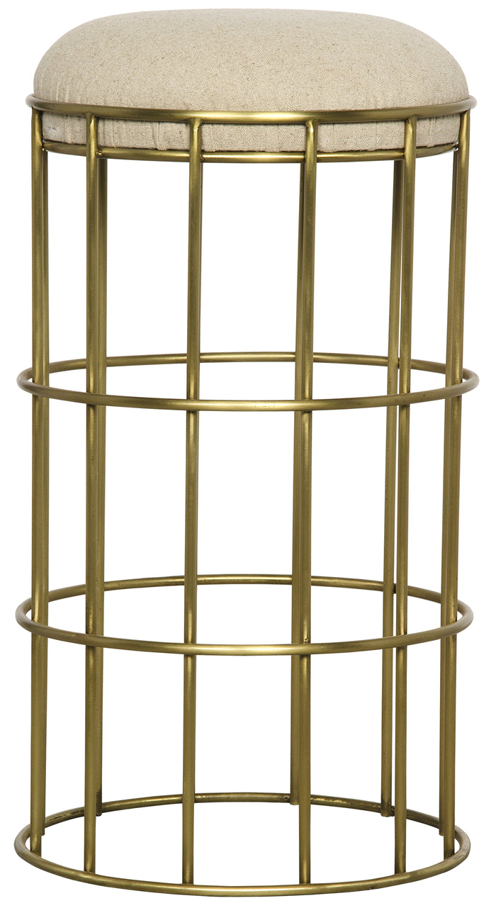 Noir Ryley Counter Stool, Metal with Brass Finish
