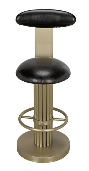 Noir Sedes Counter Stool, Metal with Brass Finish