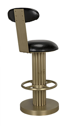 Noir Sedes Counter Stool, Metal with Brass Finish