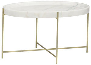 Noir Che Cocktail Table, Antique Brass, Metal and Stone