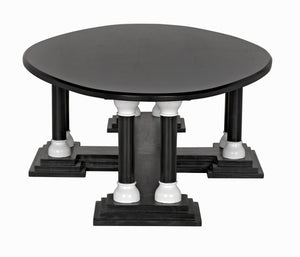 Noir Desoto Coffee Table, Pale and Solid White