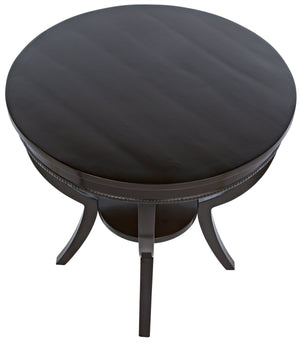 Noir QS Scheffield Round End Table, Distressed Brown