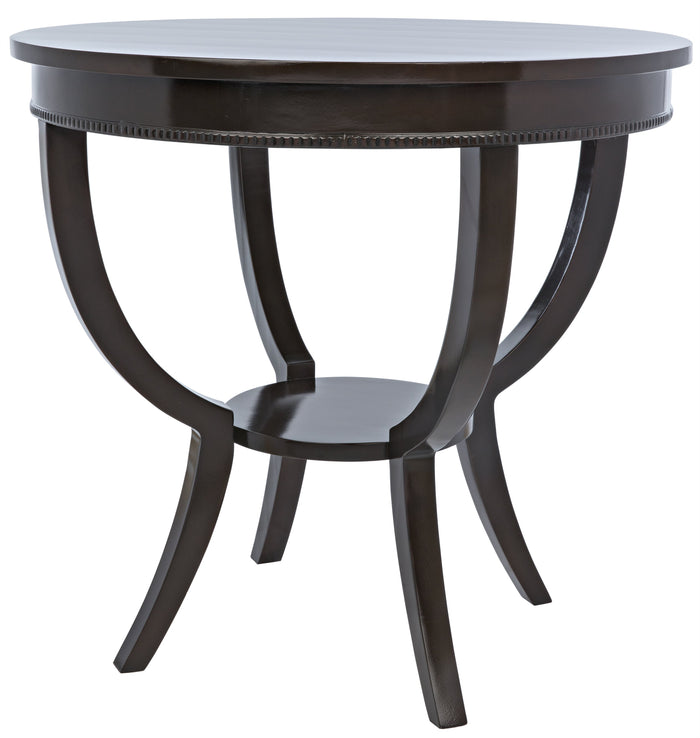 Noir QS Scheffield Round End Table, Distressed Brown