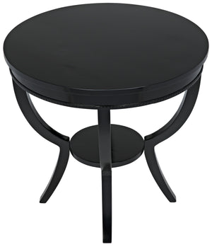 Noir QS Scheffield Round End Table, Black