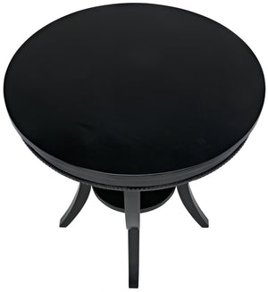 Noir QS Scheffield Round End Table, Black