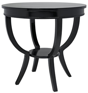 Noir QS Scheffield Round End Table, Black