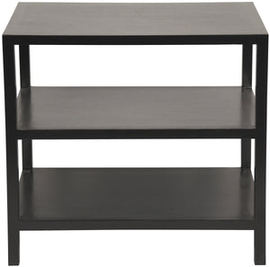 Noir QS 2 Shelf Side Table, Hand Rubbed Black