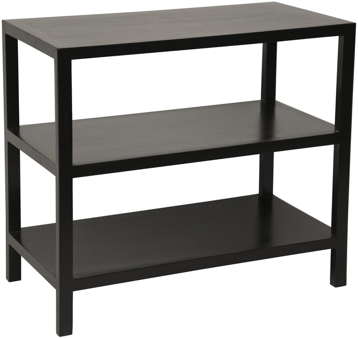 Noir QS 2 Shelf Side Table, Hand Rubbed Black