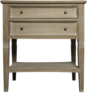 Noir QS Oxford 2-Drawer Side Table, Weathered