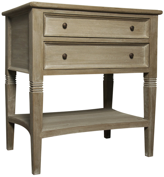 Noir QS Oxford 2-Drawer Side Table, Weathered