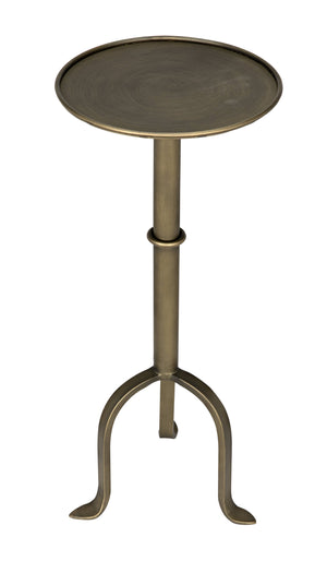 Noir Tini Side Table, Metal with Aged Brass Finish