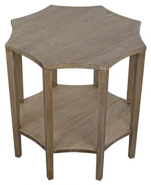 Noir Ariana Side Table, Washed Walnut