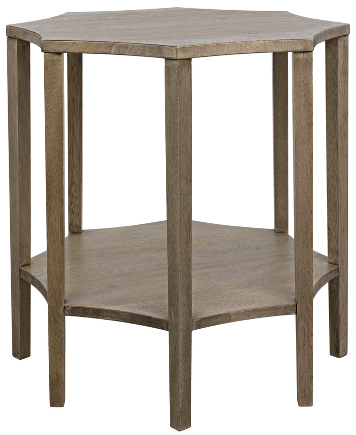 Noir Ariana Side Table, Washed Walnut