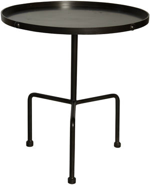 Noir Paige Side Table, Black Metal