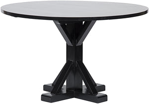 Noir Criss-Cross Round Table, 48", Hand Rubbed Black
