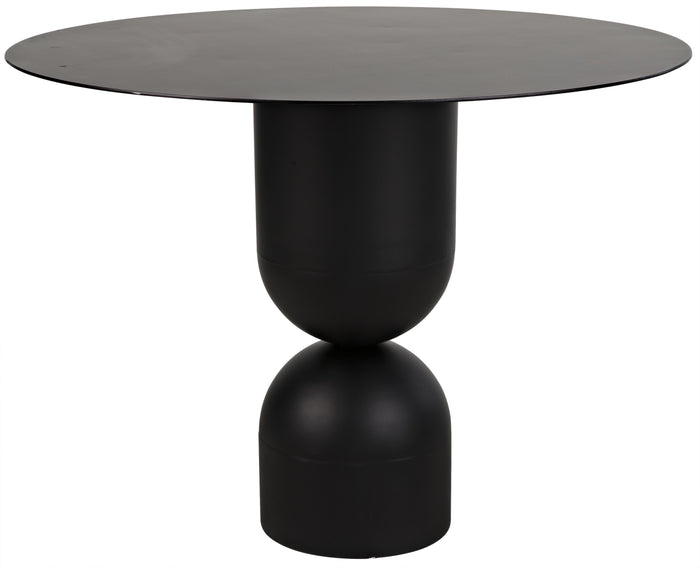 Noir Wanda Dining Table, Black Metal