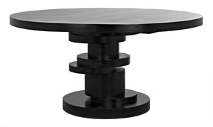 Noir Hugo Dining Table, Hand Rubbed Black