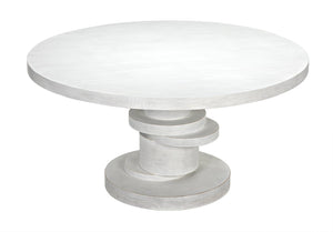 Noir Hugo Dining Table 60,, White Wash