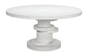 Noir Hugo Dining Table 60,, White Wash