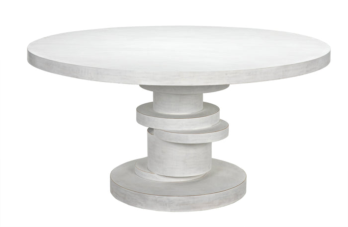 Noir Hugo Dining Table 60,, White Wash