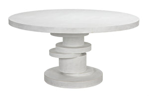 Noir Hugo Dining Table 60,, White Wash