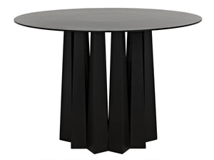 Noir Column Dining Table, Black Metal
