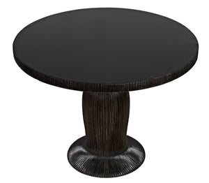 Noir Portobello Dining Table, Hand Rubbed Black with Light Brown Trim
