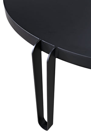 Noir Marcellus Dining Table, 63", Black Metal