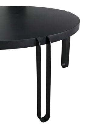 Noir Marcellus Dining Table, 63", Black Metal