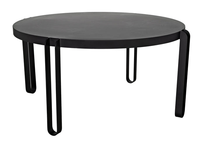 Noir Marcellus Dining Table, 63", Black Metal