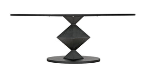 Noir Katana Oval Dining Table, Black Metal