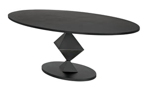 Noir Katana Oval Dining Table, Black Metal