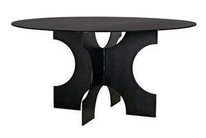 Noir Element Dining Table, Black Metal