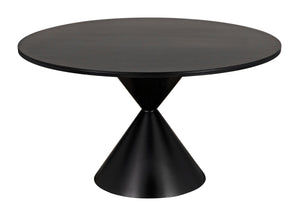 Noir Hourglass Dining Table, Black Steel