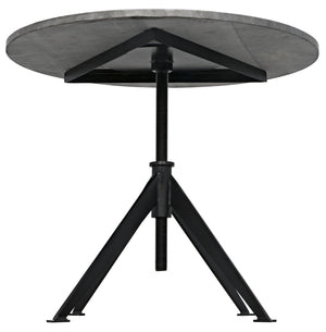 Noir Matilo Adjustable Table, Black Metal Metal Base with Marble Top