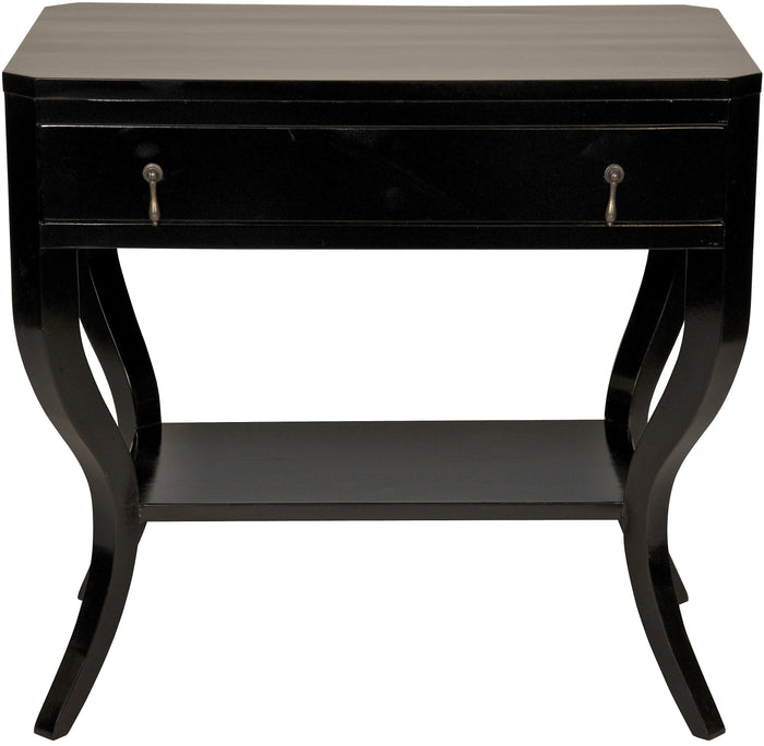 Noir Weldon Side Table, Distressed Black