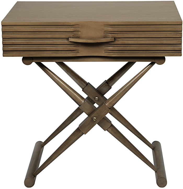 Noir Zanta Side Table, Saddle Brown