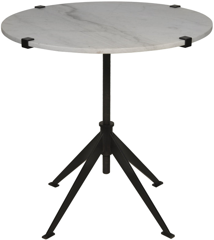 Noir Qs Edith Adjustable Side Table, Black Metal, Large